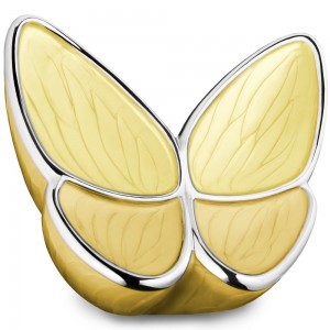 Brass Cremation Ashes Urn - Butterfly with Yellow Wings of Hope – Forever In Our Hearts